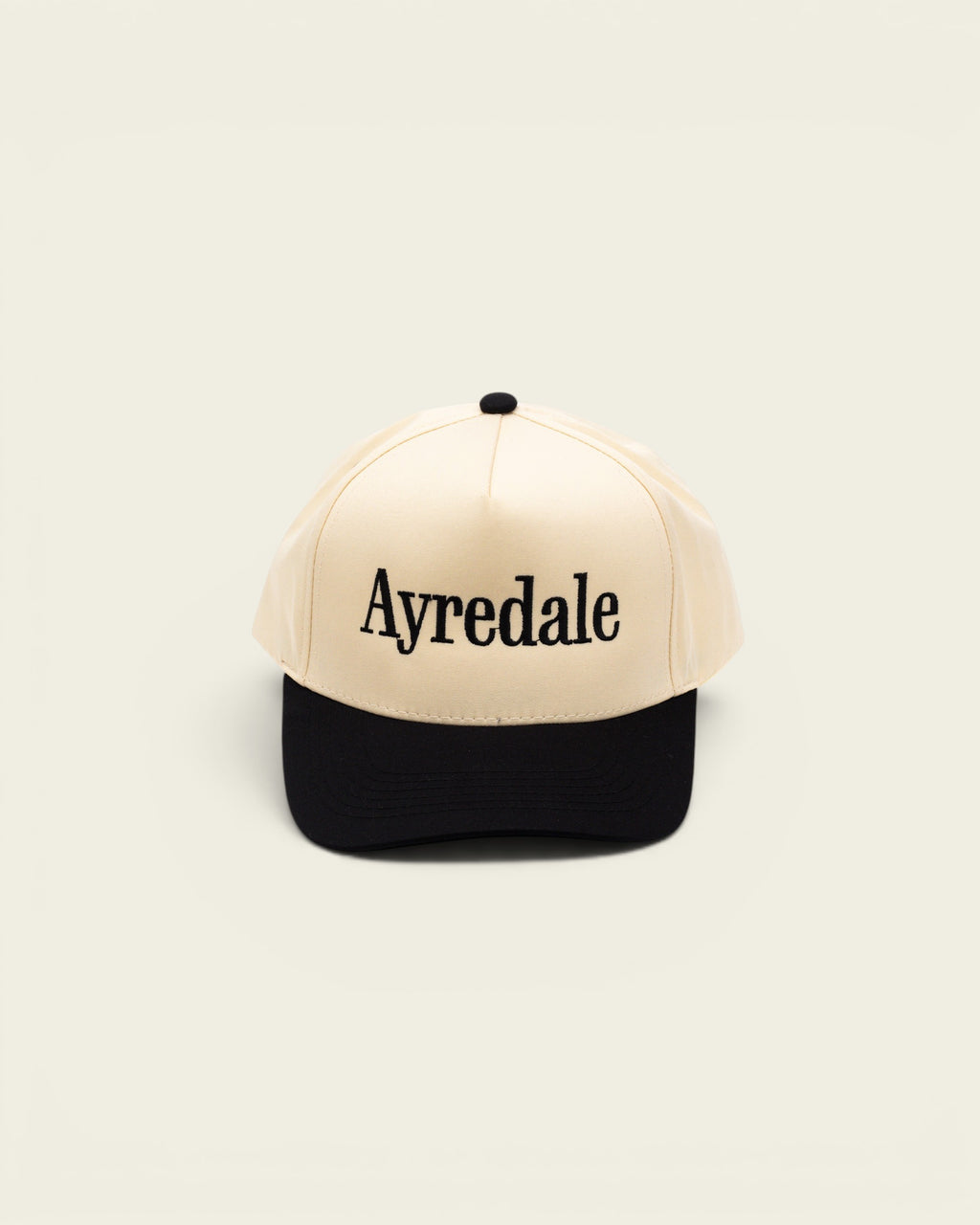 Ayredale Ranch & Co Ayredale OG Black baseball cap with cream crown, black brim, and black embroidered logo.