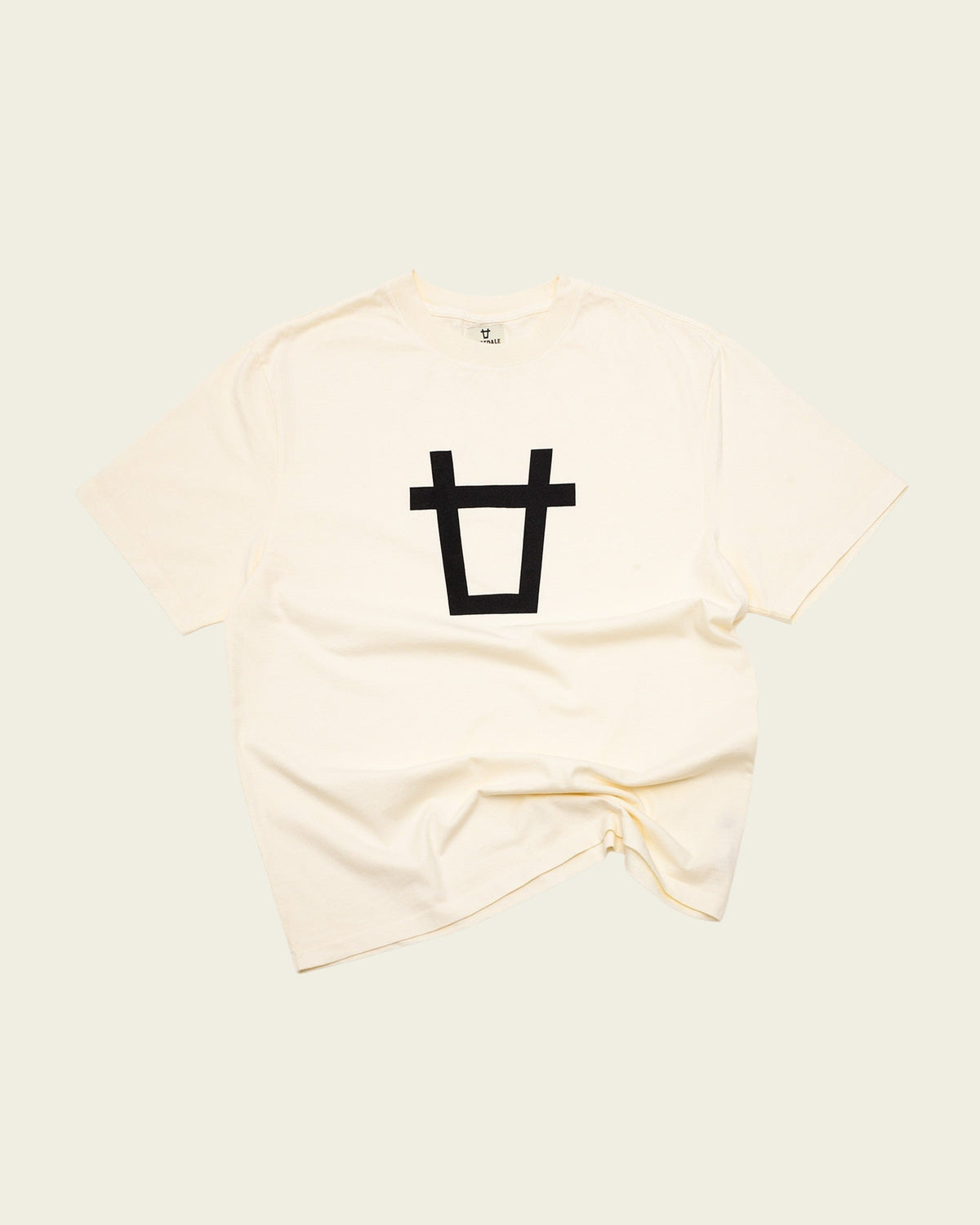 Ayredale Ranch & Co white cotton t-shirt featuring a minimalist black bull head graphic on the chest.