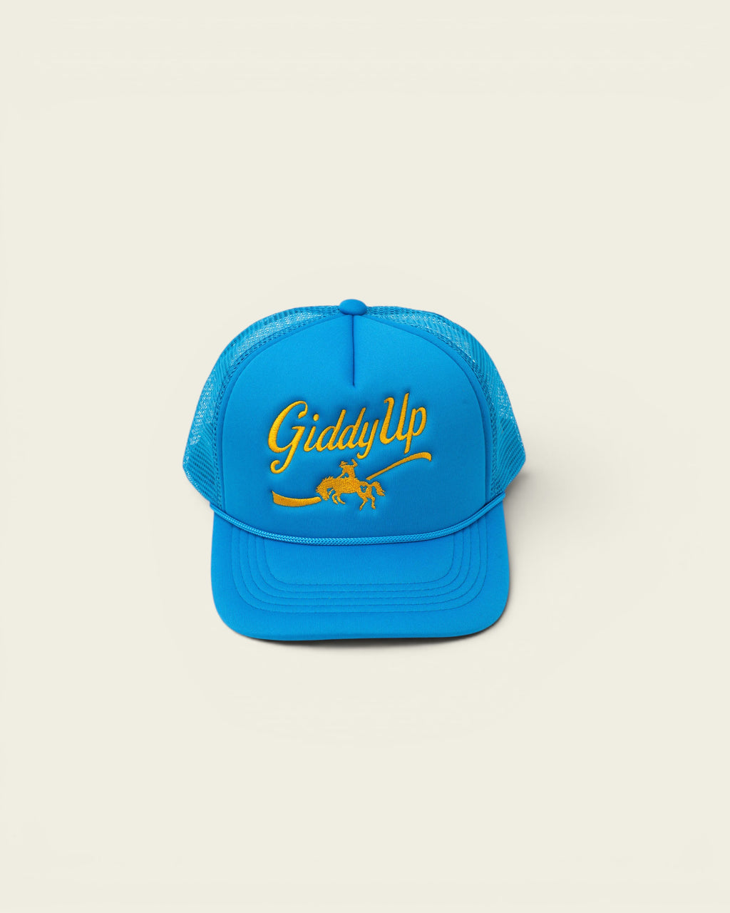 Ayredale Ranch & Co blue trucker hat with yellow