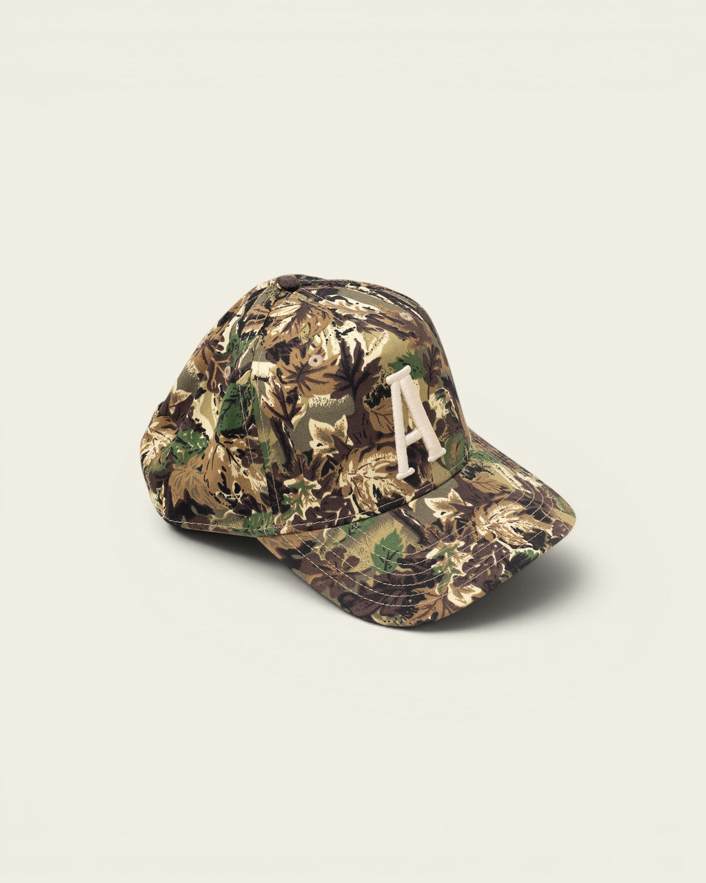 Ayredale Ranch & Co camouflage baseball cap with a white embroidered 'A' on the front.