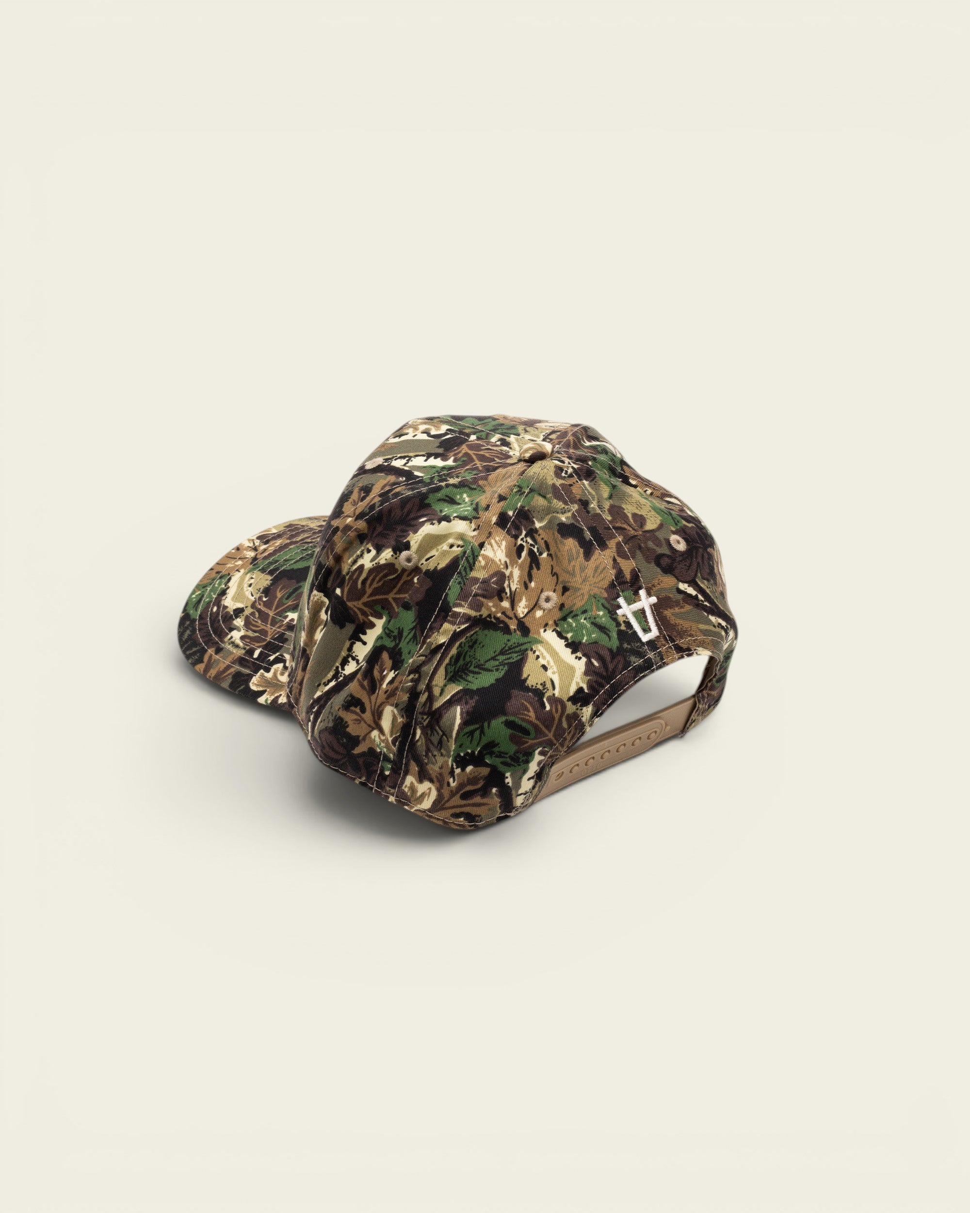 Ayredale Ranch & Co Ayredale OG camo snapback cap with structured crown and adjustable tan plastic closure
