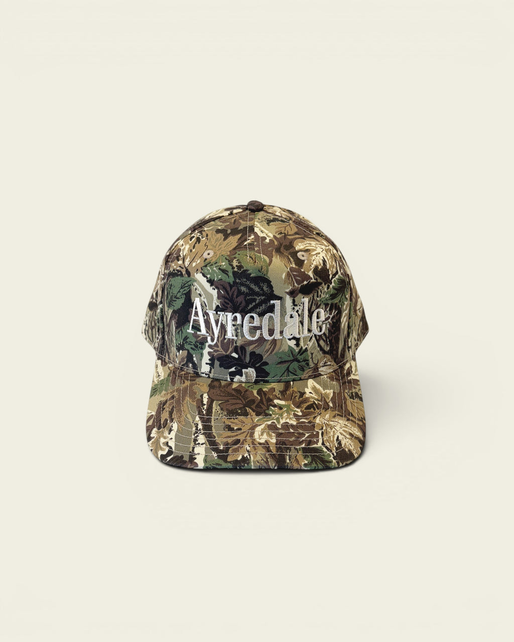 Ayredale Ranch & Co camouflage baseball cap with white embroidered Ayredale logo