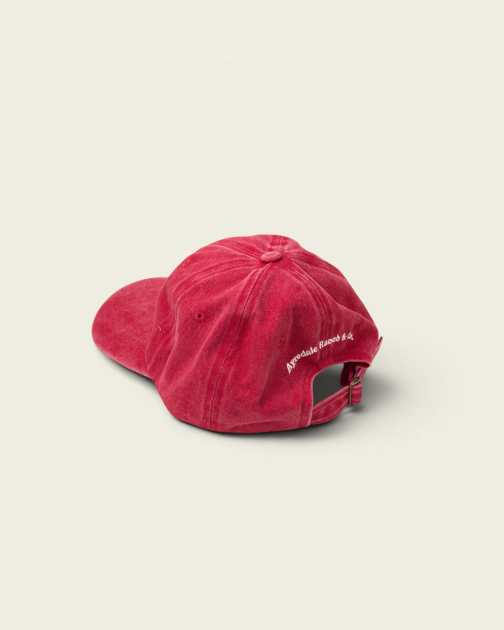 Ayredale Ranch & Co faded red cotton baseball cap with adjustable strap
