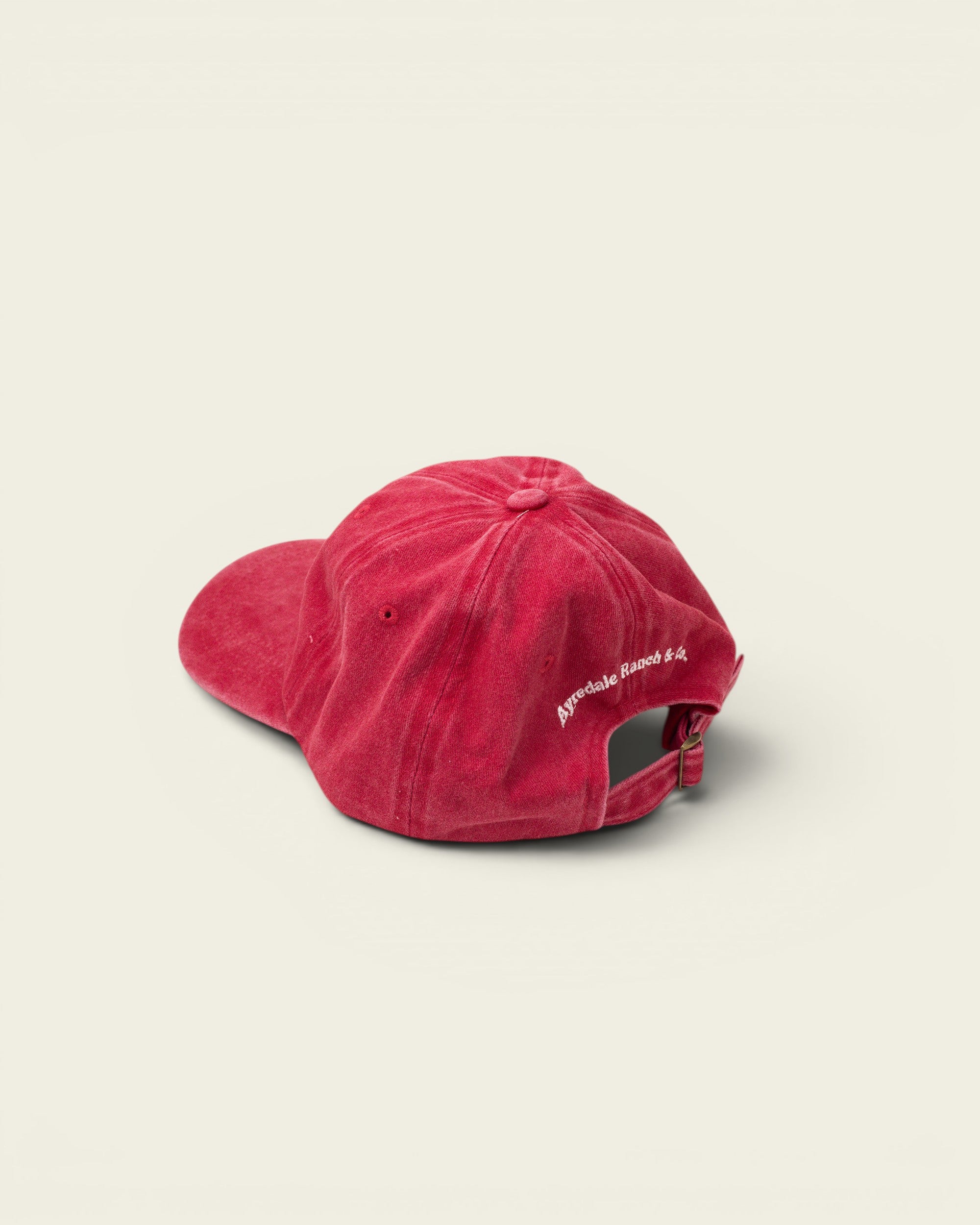 Ayredale Ranch & Co faded red cotton baseball cap with adjustable strap