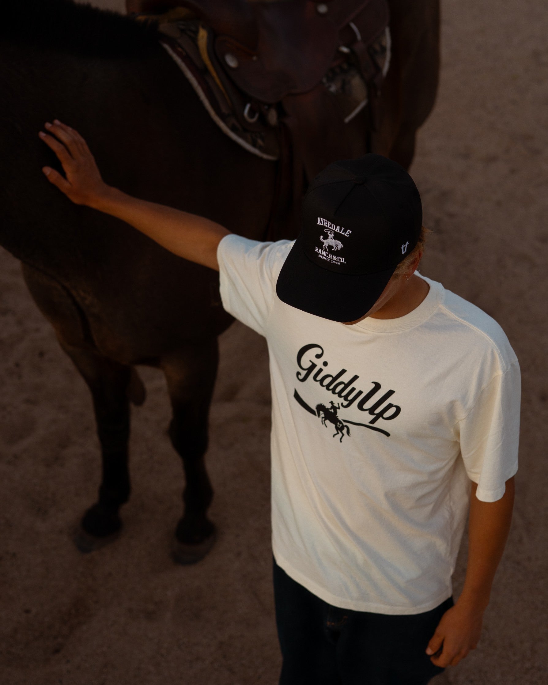 Cream Giddy Up Tee